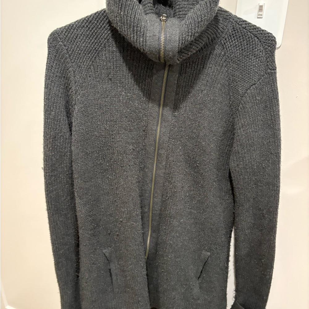 Athleta wool blend long zip Sweater